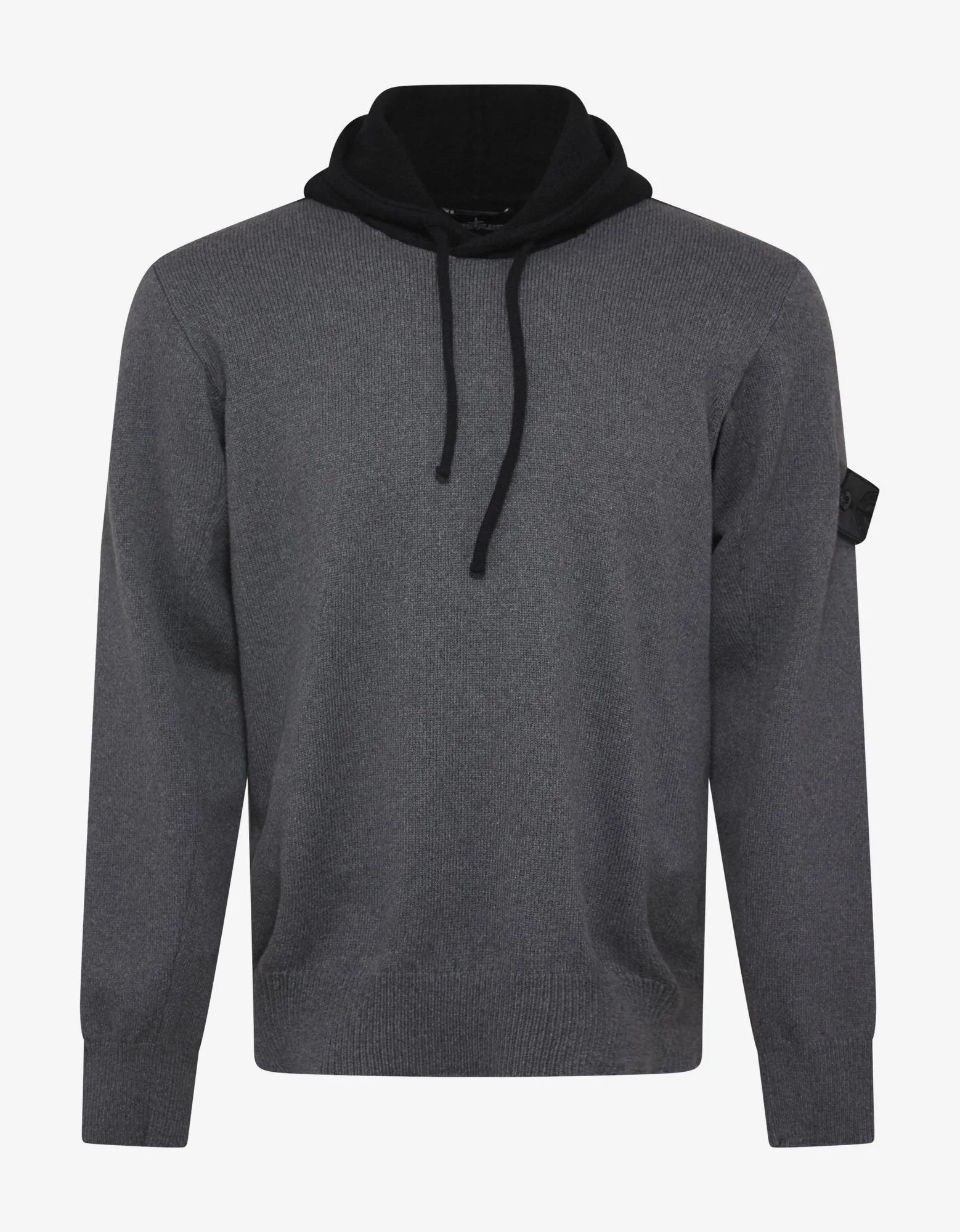 Bi-Colour Wool-Blend Knitted Hoodie