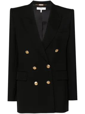 BLACK BLAZER WITH 6 GOLDEN BOTTOM CROSSED