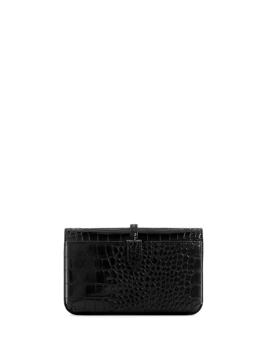 Black James Croco Mini Crossbody Organiser Bag