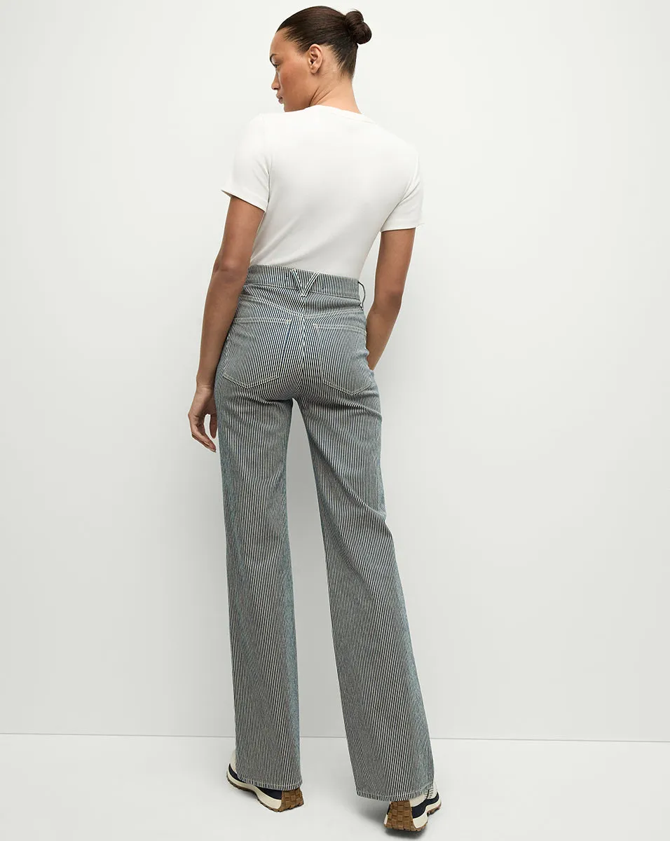 Crosbie Striped Wide-Leg Jean