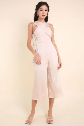 DARLENE HALTER JUMPSUIT IN CHAMPAGNE