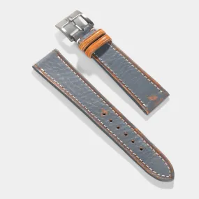 Denim Blue Retro Leather Watch Strap