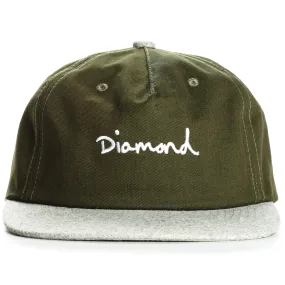 Diamond OG Script Hat Snapback - Olive