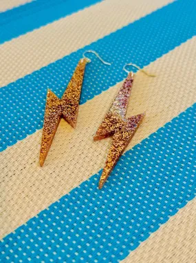 Fox and Doll Bowie Bolt Drop Earrings in Champagne