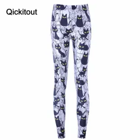 Free shipping New Hot Sexy Women New Pants Womens Trousers Fashion Cute cartoon black cat Pant Capris Cute New Fitness