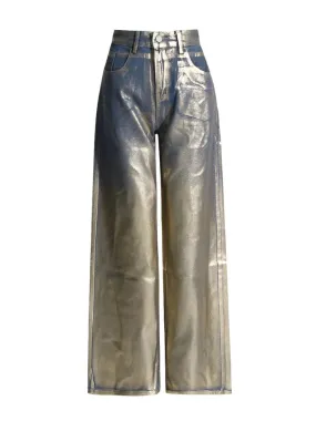 Gold Metallic Brushed Pants