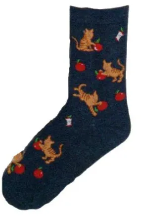 MHS K Bell Cats and Apples Socks