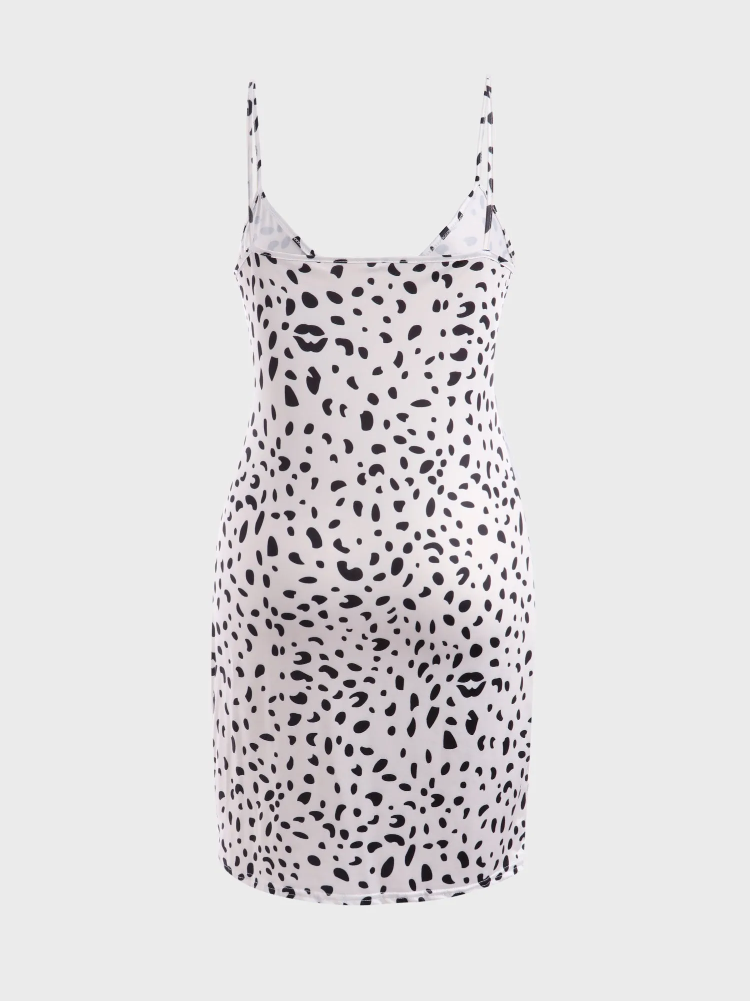 Midsize Enticing Leopard Motif Plunge-V Dress