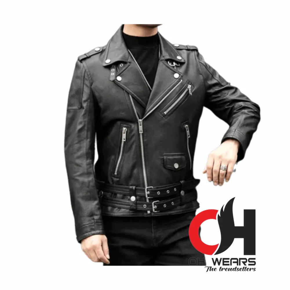 Moto Real Black Leather Jacket