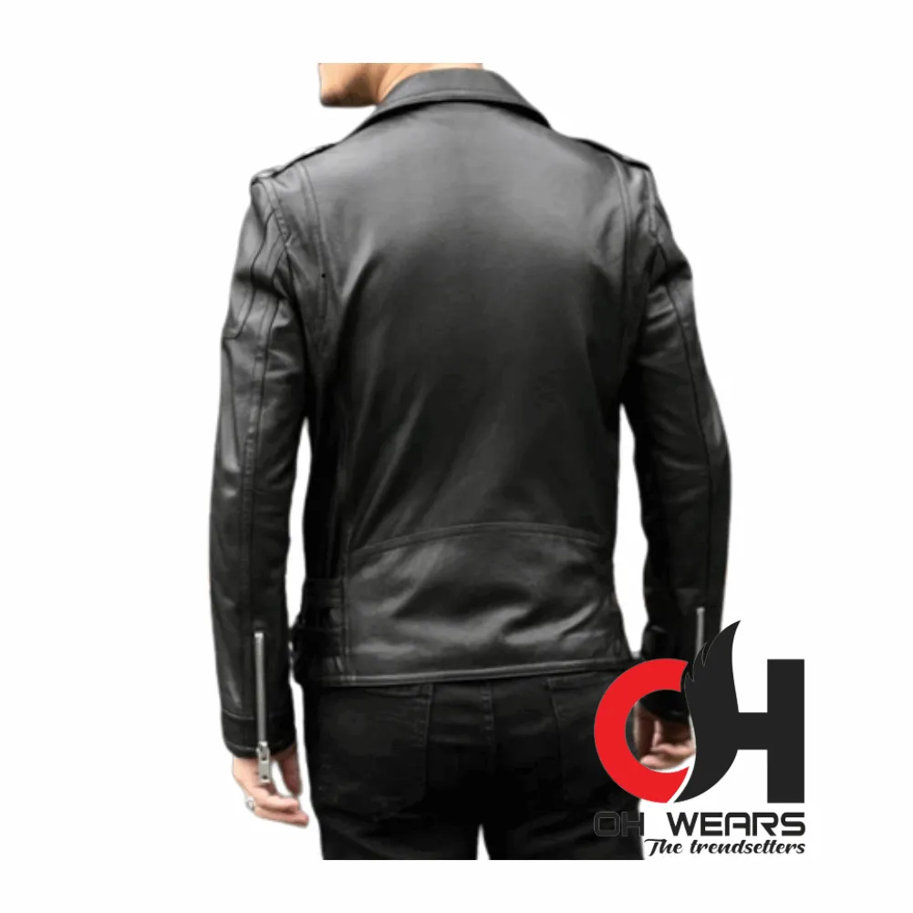 Moto Real Black Leather Jacket