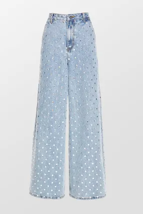 Rhinestone Denim Pants