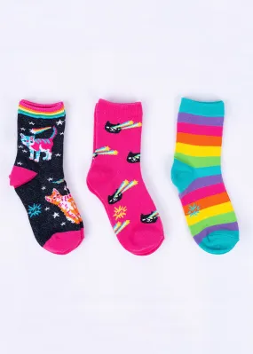 Space Cats Kids' Socks 3-Pack