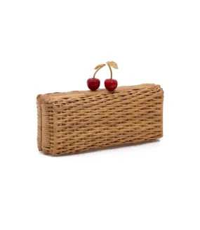 WAIWAI WOVEN CHERRY CLUTCH